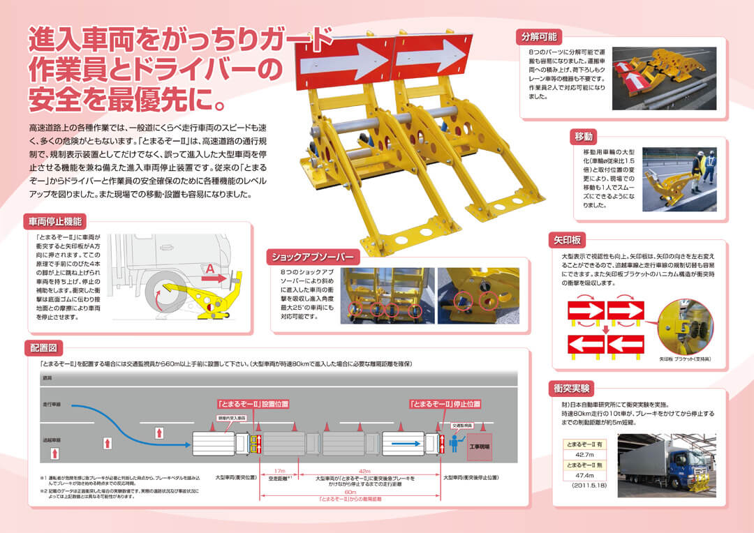 進入車両停止装置　とまるぞーⅡ（大型車両用）製品PDF