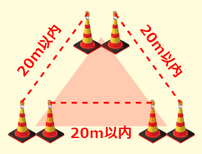 三角形のエリアに設置する場合