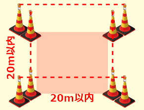 四角形のエリアに設置する場合